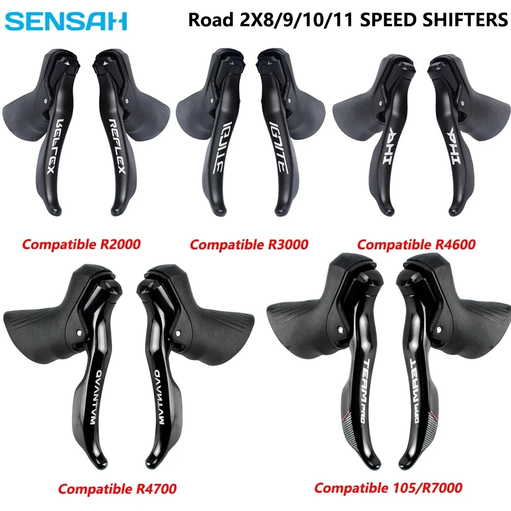 

SENSAH Road Bike Shifters 2x8/9/10/11 Speed Lever Brake Bicycle Derailleur Compatible Shimano R2000/R3000/R4600/R4700/105/R7000