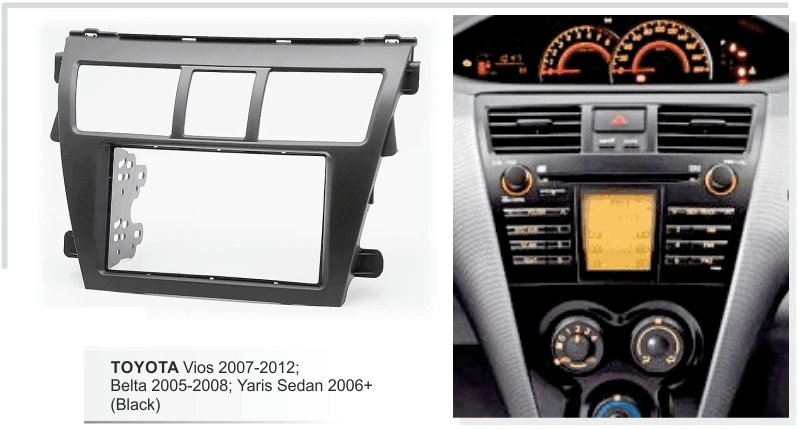 Facia для Toyota Vios Belta Yaris Sedan Радио DVD стерео CD Панель Набор приборной панели Лицевая
