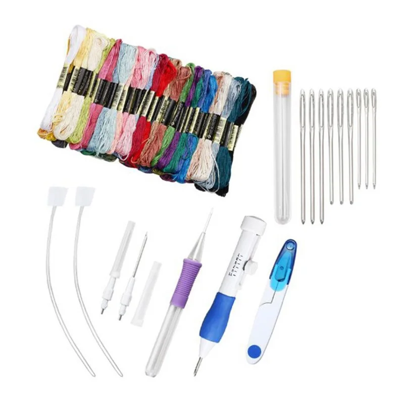 Magic DIY Hand Embroidery Pen Patch Knitting Sewing Tool Kit Punch Needle FOU99 1