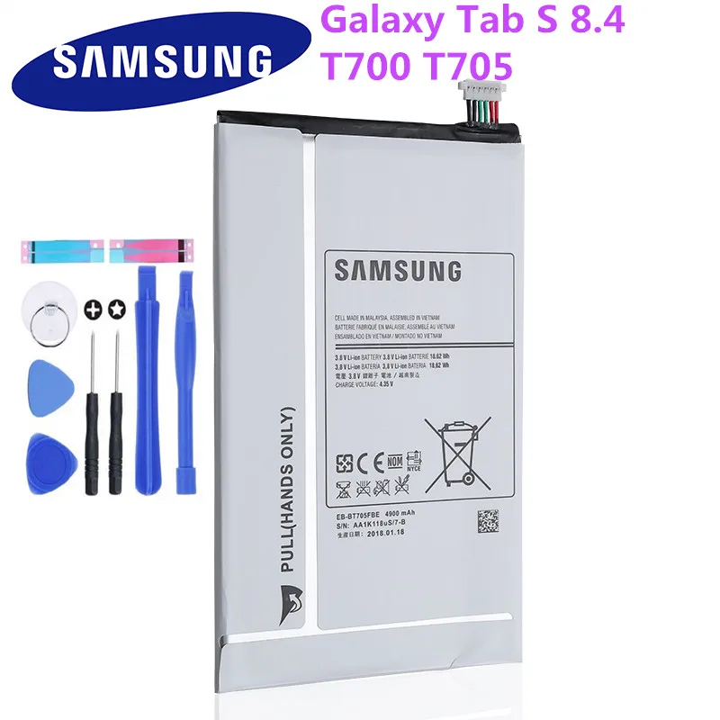 Оригинальный аккумулятор Samsung для GALAXY Tab S 8 4 T700 T705 сменный планшетный 4900 мА/ч