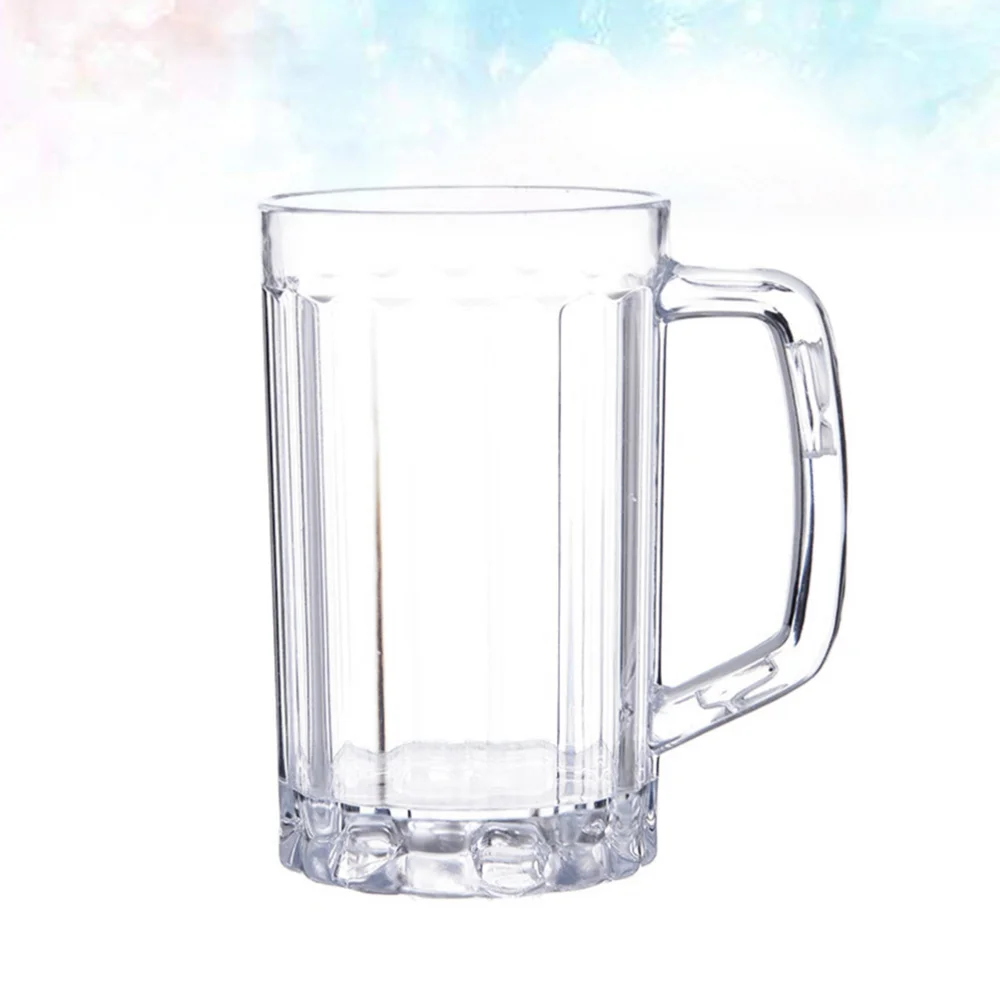 

2pcs 500ML Transparent Beer Mug Cup Beer Drinking Cup Cup Household Water Cup
