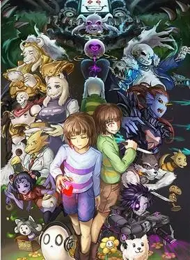 Шелковый плакат с рисунком аниме Undertale Sans Frisk Flowey Chara домашний Настенный декор 24x36