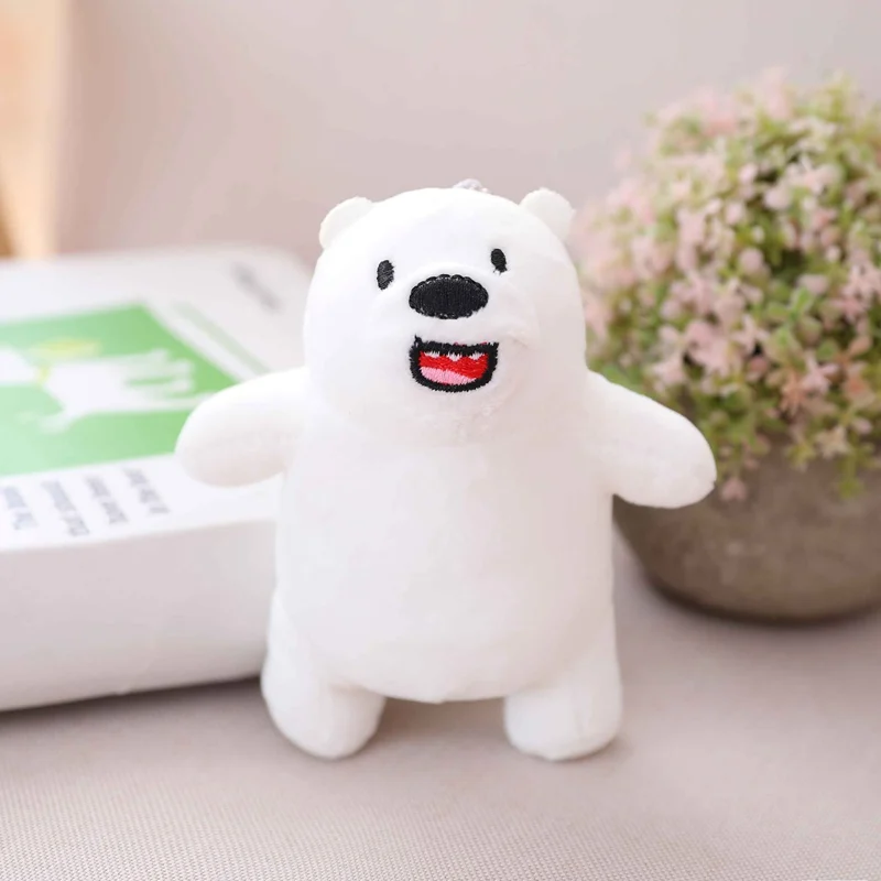 White Kawaii мы вся правда о медведях подвеска с мягкой игрушкой Носки с рисунком медведя из мультика мягкие гризли белый медведь серого цвета с изображением белого медведя, брелок в форме куклы для детей подарок на день рождения - Цвет: White