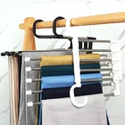 Мульти-функциональный 5 в 1 брюк стеллаж для хранения регулируемые брюки галстук-бабочка для хранения шкаф с полками Органайзер из нержавеющей стали вешалка для одежды