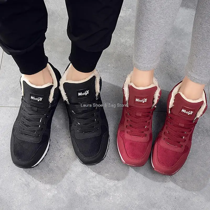 Зимние ботинки унисекс для мужчин и женщин теплые плюшевые зимние мужские