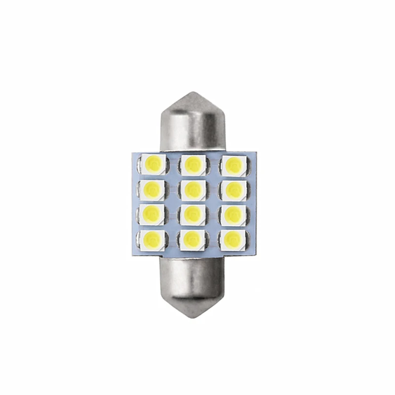 1х 31 мм C5W 1210 12SMD Автомобильная гирлянда для салона купольный светодиодный
