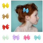 2 шт.лот Мода ручной работы в стиле Ласточкин хвост, с бантом для новорожденных заколки для волос сплошной цвет корсажная лента с бантом детские заколки из серии Сделай Сам повязка на голову