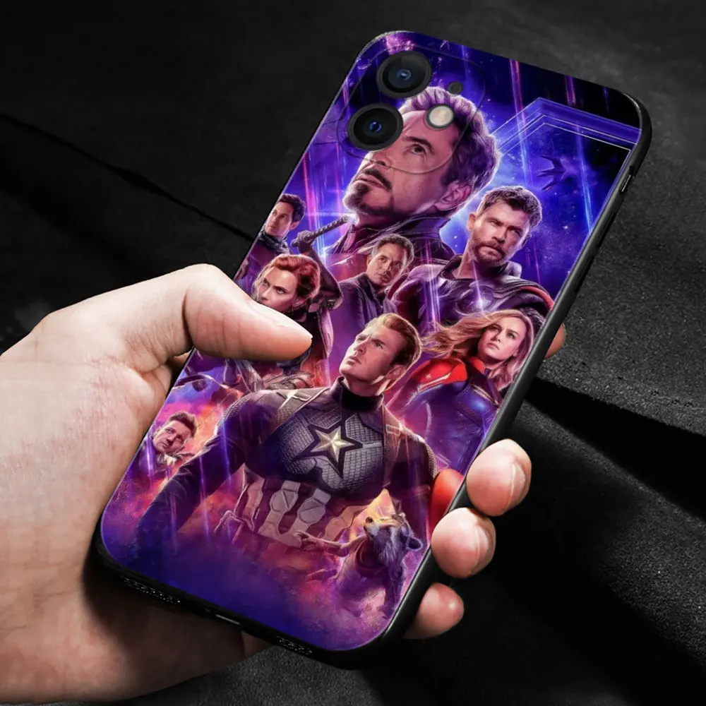 Чехол для телефона Apple iPhone 11 13 12 Pro Max Mini X XS XR 6 6S 7 8 Plus 5 цветов SE(2020) Coque Marvel Мстители
