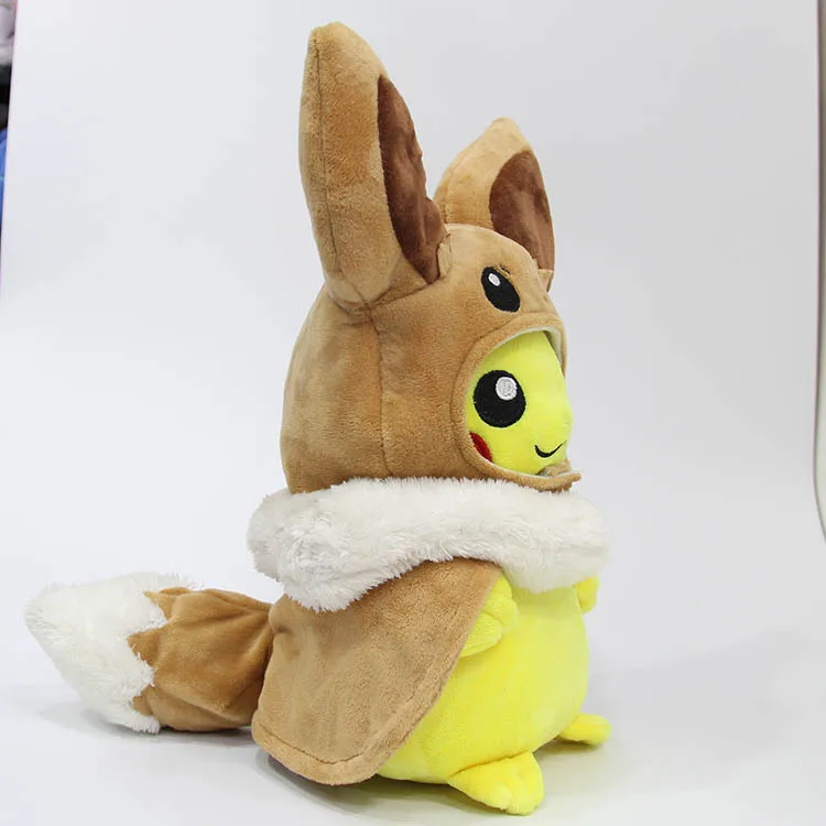 Такара Томи карманные животные Пикачу Косплей Eevee плюшевые мягкие куклы с плащом