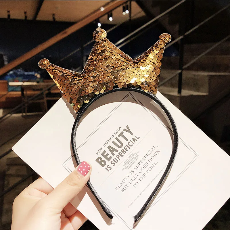 Ободок для волос с блестками и бантом вечерние ободки кошачьими ушками девочек |