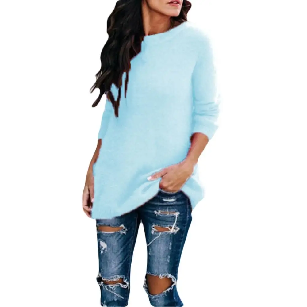 

2019 Fashion Patchwork O-neck Autumn Winter Sweater Women 2019 Women Long Sleeve Warm Knitted Sweater Pullover Female Jumper