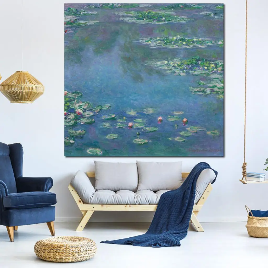 Картины водяных лилий высокое качество ручная работа Клод Моне холст искусство