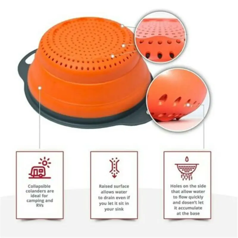 3 цвета шт дуршлаг складной силиконовый для фруктов и овощей корзины Кухня