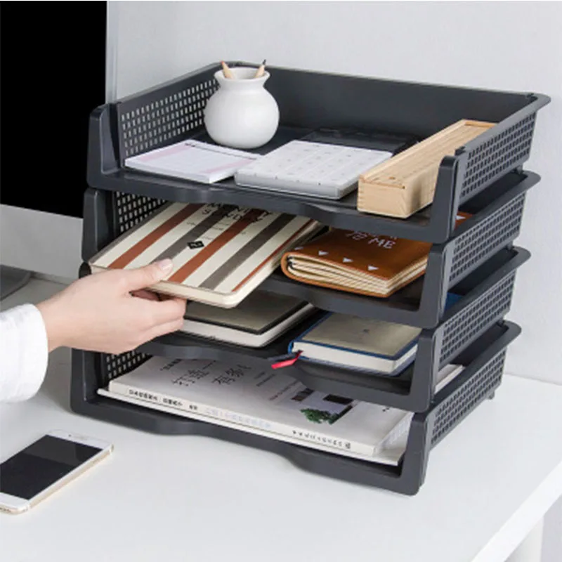 Пластиковый стеллаж для хранения файлов многофункциональный домашний рабочий