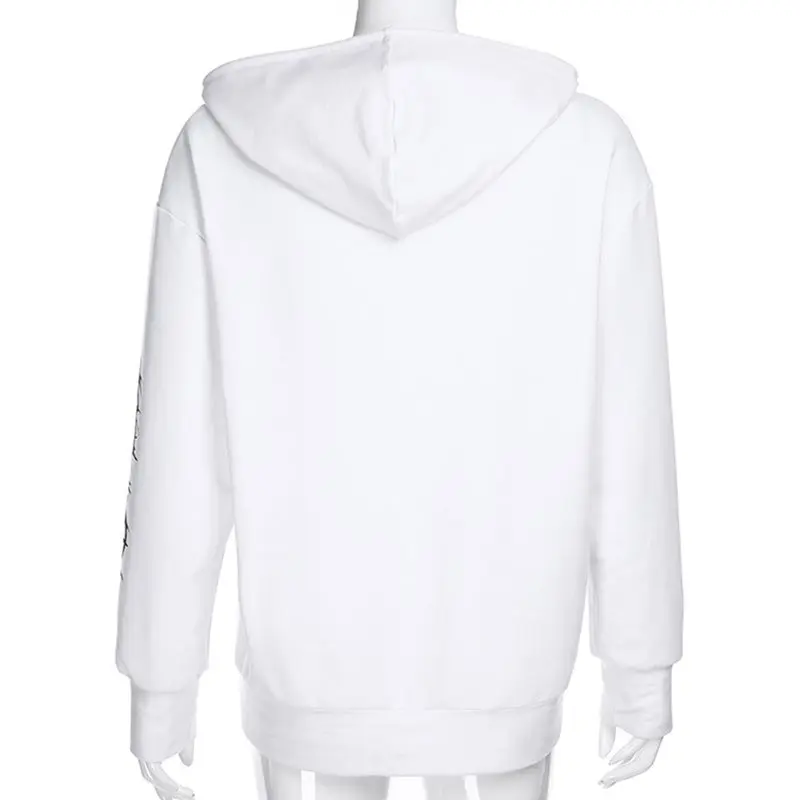 Харадзюку зимние большие толстовки с принтом для женщин Готический Свободный