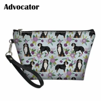 advocator bernese mountain dog pet pattern cosmetic cases toiletry bag women makeup pouch travel organizer cosmetiquero mujer