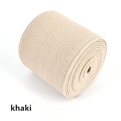 khaki 3 м/лот, ширина 4 см, высокое качество, цветная утолщенная эластичная лента, импортные Эластичные аксессуары - Color: khaki