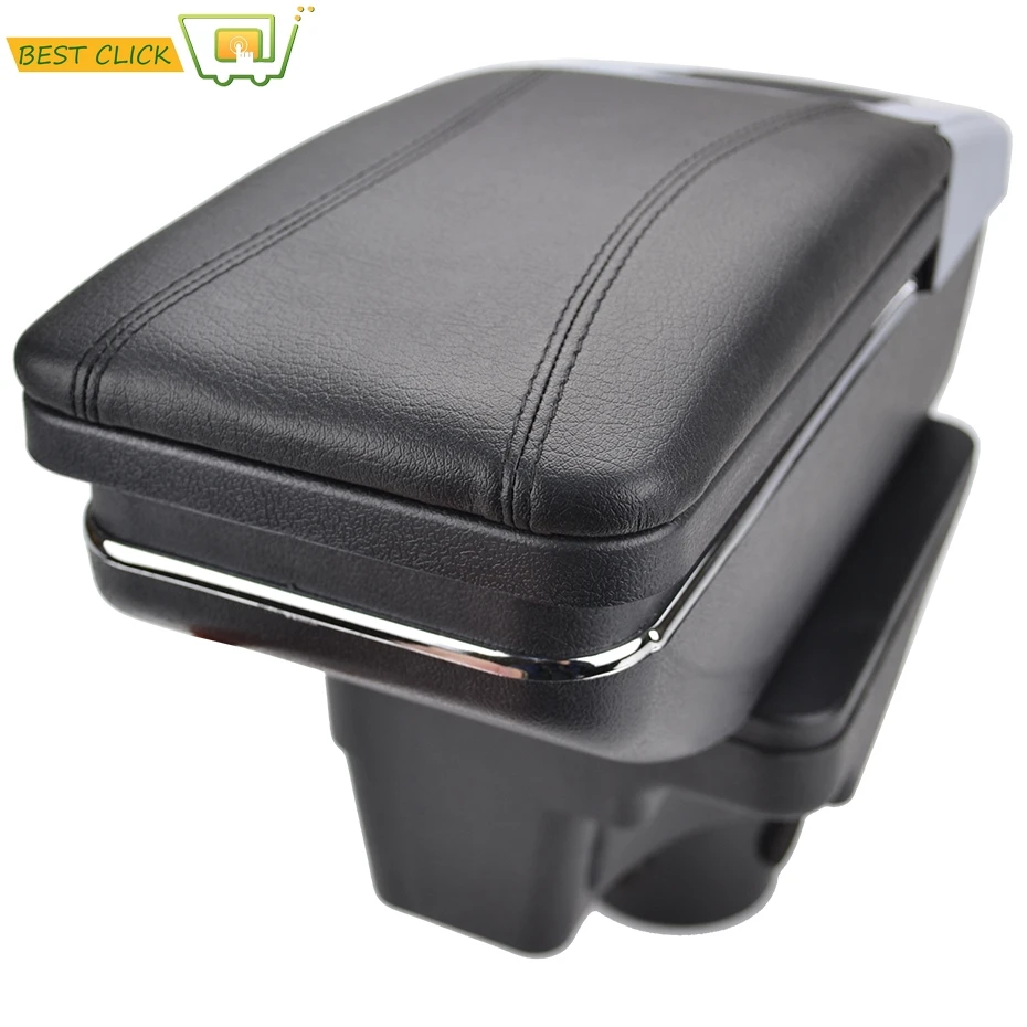 

Center Centre Console Storage Box Arm Rest For Kia Rio 4 2017 2018 2019 X-Line Armrest Rotatable Leather Car Styling