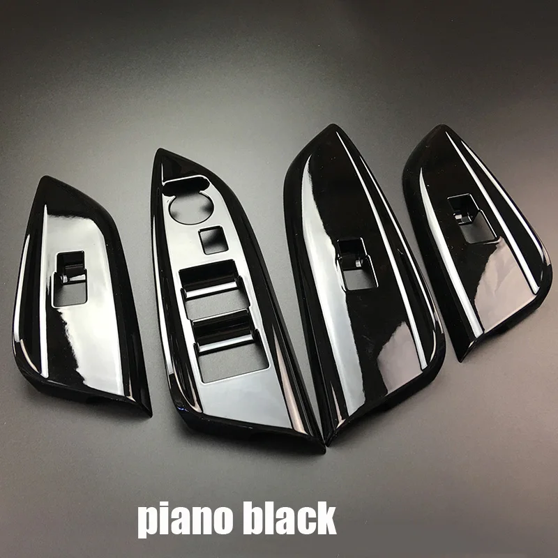 Piano black Автомобильный Стайлинг салон, дверь, подлоктоник переключатель стеклоподъемника Декоративные наклейки для автомобилей отделкой для Honda FIT JAZZ C1437 - Название цвета: Piano black