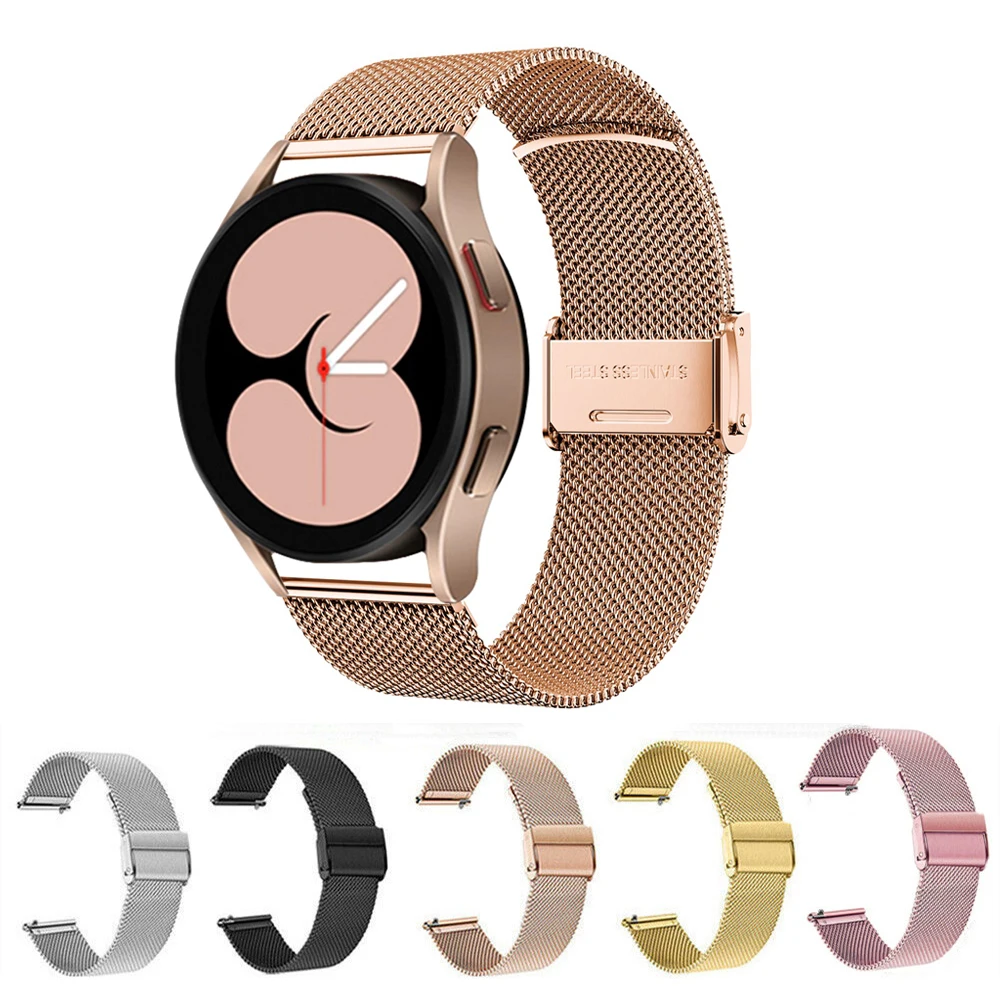 

Ремешок для часов Samsung galaxy Watch 4 40 мм 44 мм/watch 4 Classic 46 мм 42 мм, браслет «Миланская петля» из нержавеющей стали для наручных часов
