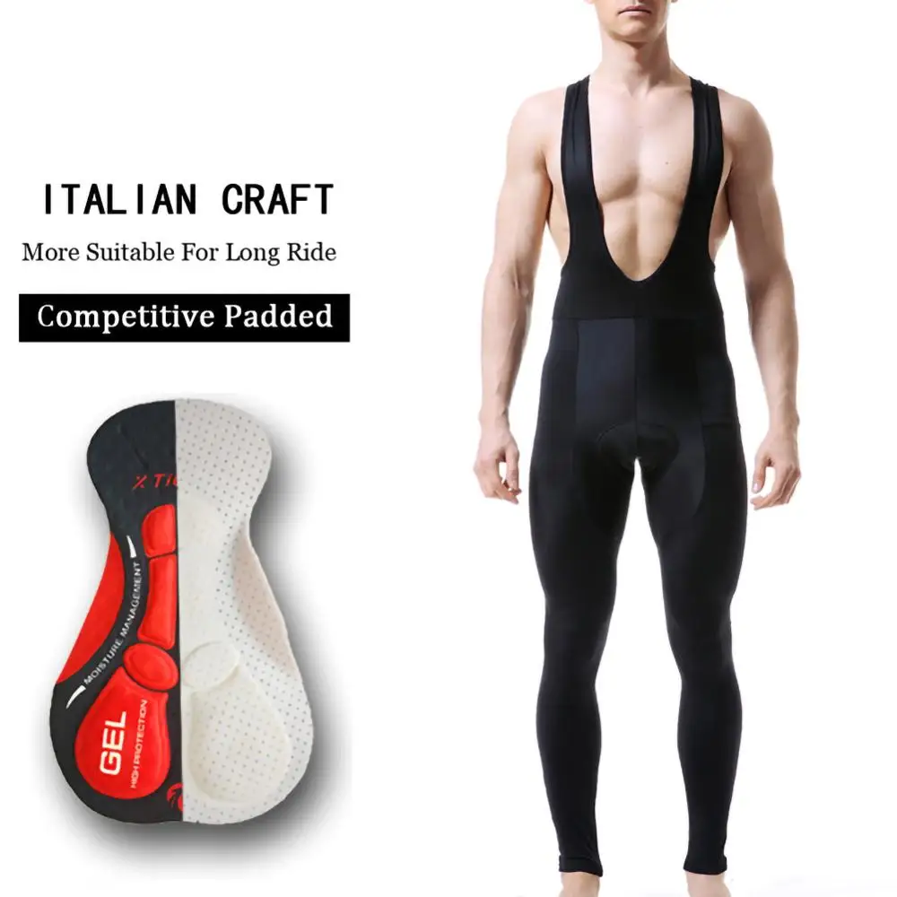 

Keep Warm Cycling Bib Trousers Winter Thermal Mountain Bike Pants Bicycle Tights Coolmax 5D Gel Pad Cycling Bib Pants