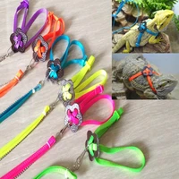 clearancereptile lizard harness leash adjustable walking hauling cable belt traction rope pet supplies collar chest strap blue