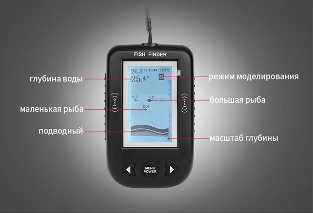 Erchang XF02 портативный рыболокатор 9 м провод эхолот сигнализация 0,6-100 м глубина эхолот датчик гидролокатор для рыбалки