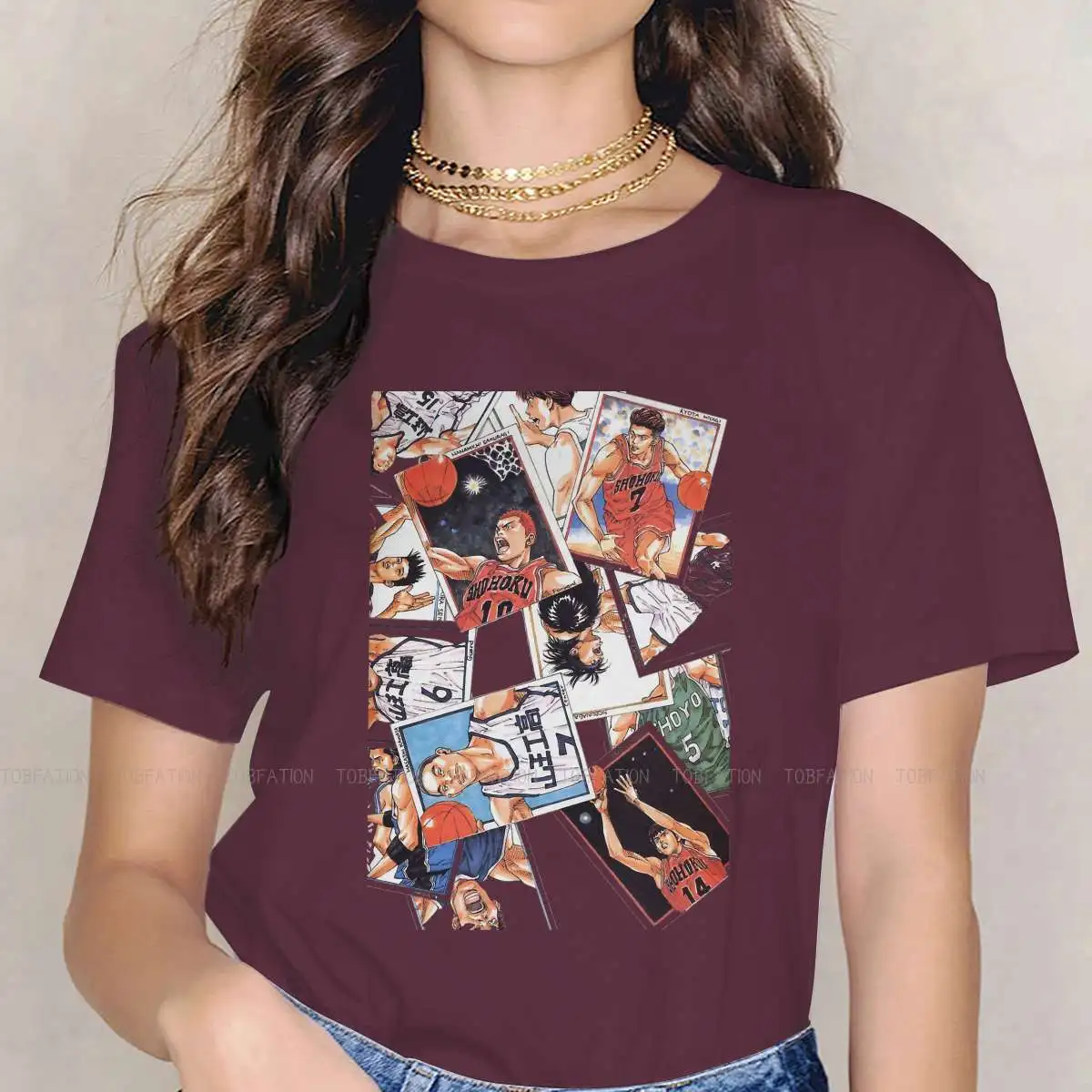 

Premium Hipster TShirts SLAMDUNK Basketball Female Harajuku Fabric Tops T Shirt O Neck Oversized 4XL
