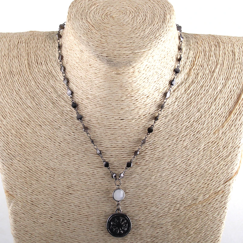 RH модные богемные этнические ювелирные изделия 4 мм Камни Розария цепь