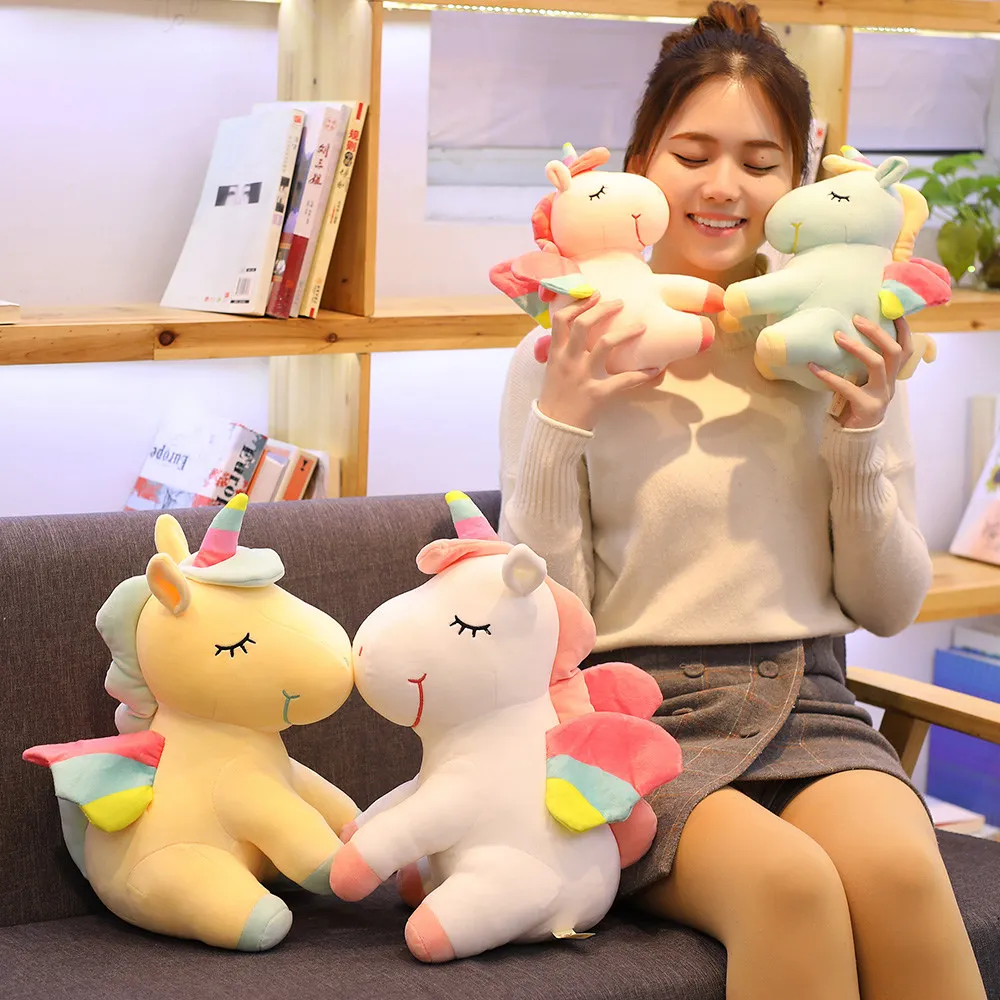 

Fashion new cute plush toy soft unicorn Pegasus doll pillow plush stuffing handmade handmade custom toy doll children gift decor