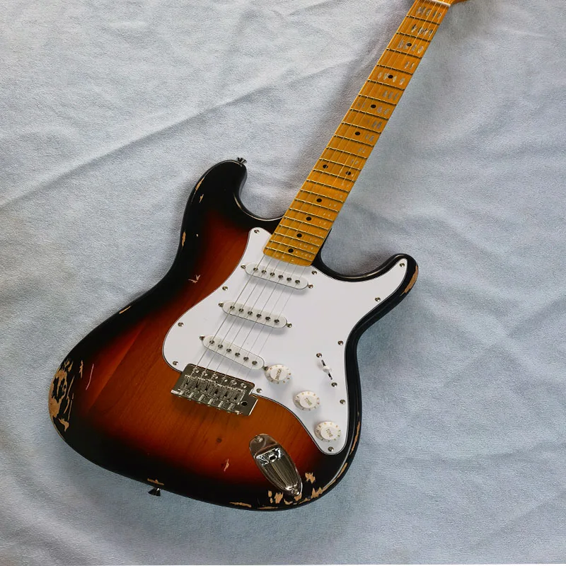 

Простая 6-струнная Электрогитара, ручная работа, приятные на ощупь, хорошее качество звука, бесплатная доставка, настраиваемая.