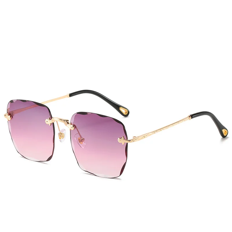 

Shades Sunglasses Square Women Glasses Gradient Designer High Quality Rimless Steampunk Luxury Fashion Car Driving Decorative