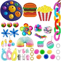 40pc push bubble squishy sensory toy autism squeeze funny hamburger antistress stress relief toy parent child interactive toys