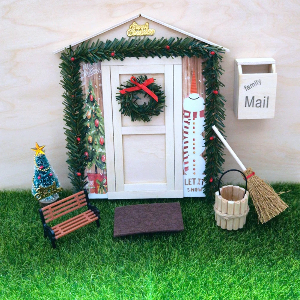 

Набор для кукольного домика, Рождественская елка, «сделай сам», Сосновая гирлянда, настенные подвесные украшения, миниатюры, подарок для де...