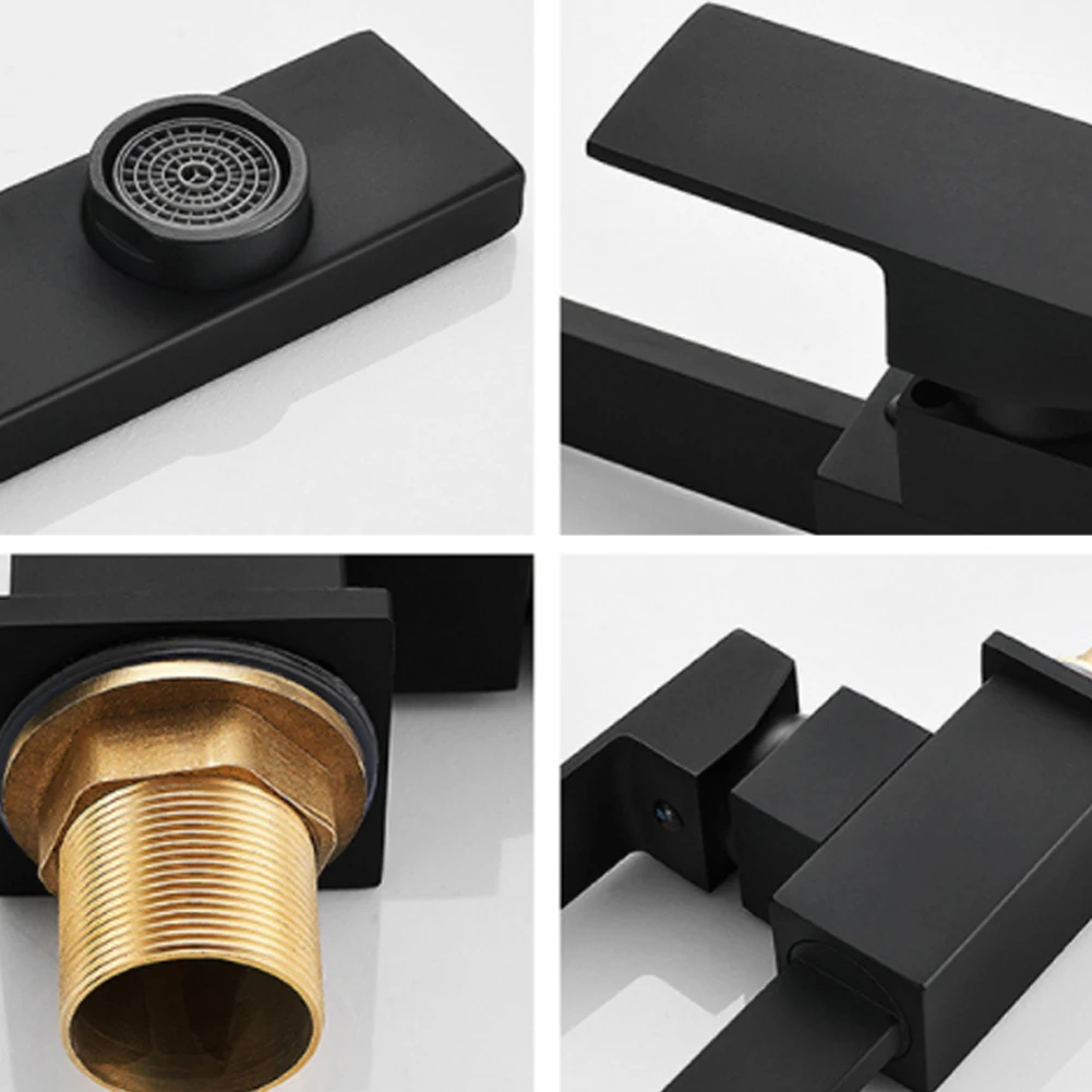 

Brass Faucet Painted Bathroom Basin Faucet G1/2 Single Handle Swivel Spout With Aerator Deck Mounted With 60 Cm Hose Dropship