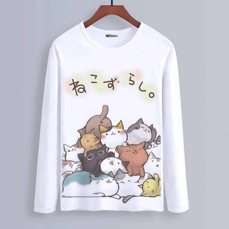 Neko Atsume футболка для костюмированной вечеринки с принтом кота из мультфильма