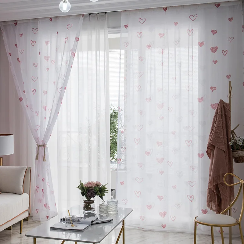

Air Love Quanduoli Window Screen Bedroom Living Room Fresh And Elegant Curtains Breathable Simple Transparent Curtains Soft