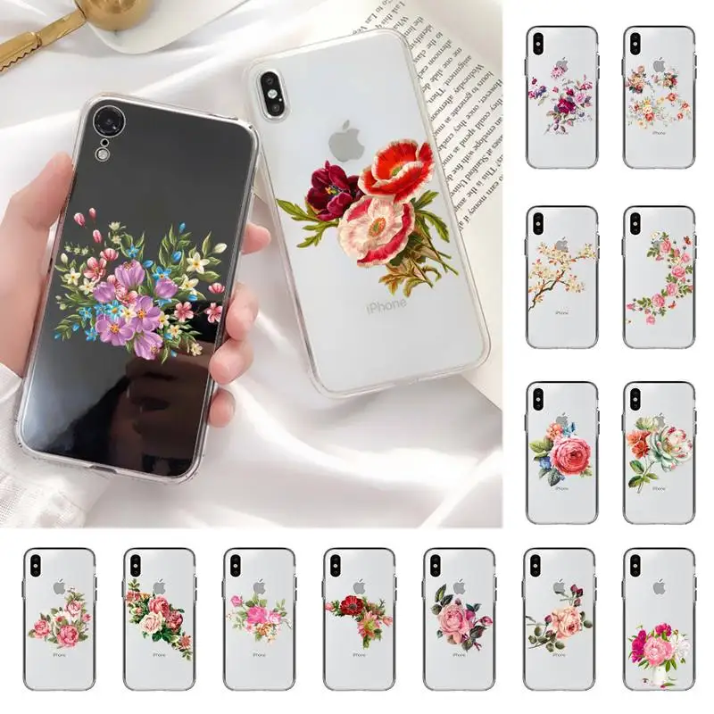 

Beautiful flower art Phone Case for iPhone 13 11 12 pro XS MAX 8 7 6 6S Plus X 5S SE 2020 XR cover