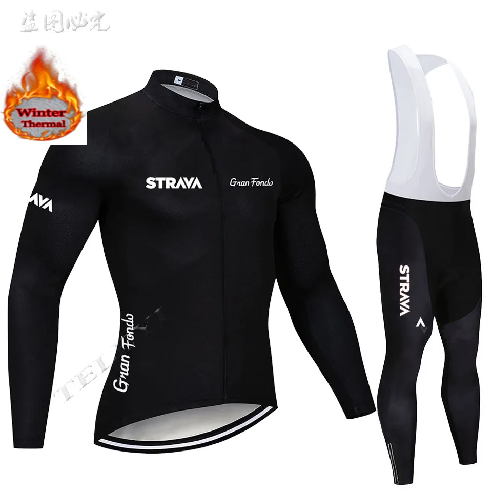 STRAVA велосипедная майка мужская pro team зимний теплый флисовый комплект с длинным рукавом MTB велосипедная Одежда Майо Ropa Ciclismo Hombre - Цвет: 20