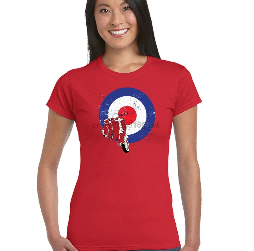 Sdrucito Modello Sccoter Logo Donna футболка Divertenti Vespa Lambretta Moto| |