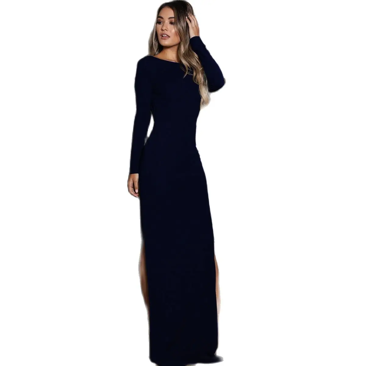 

2021 Long Sleeves Women Dress Party Sexy Hollow Out Dress Tight Women Solid Dress Spring And Autumn Clothes Drop Shipping
