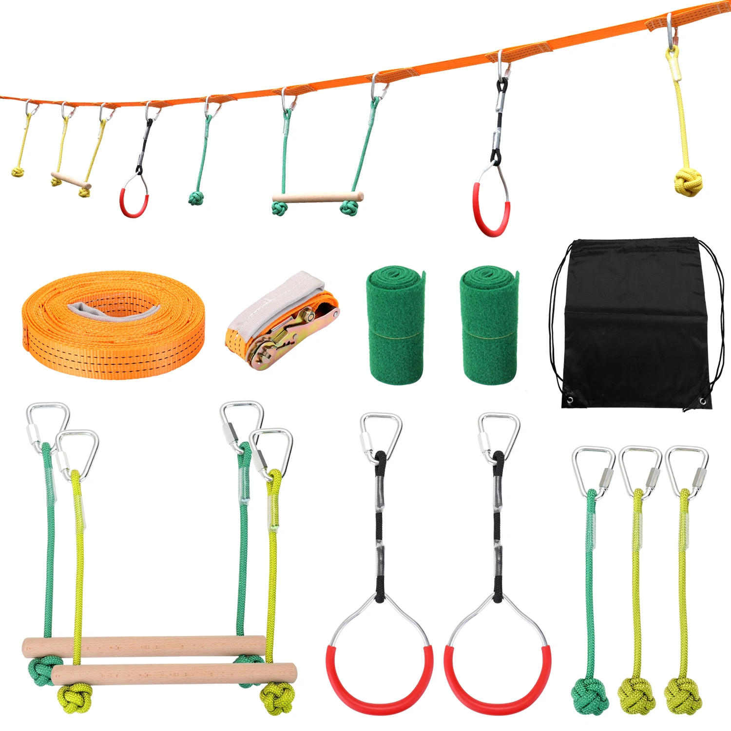 

Children Climbing Rope Exercise Line Obstacle Training Equipment Kids Fun Slack Line Outdoor Children's Sports Equipment 2022