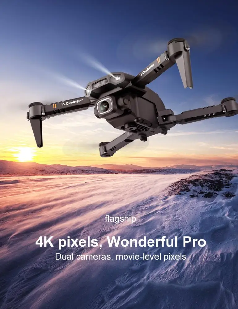 LS XT6 мини дрон 4K 1080P HD двойная камера WiFi FPV антенна складной квадрокоптер с двойным