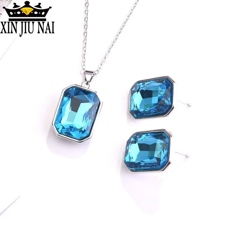 Лидер продаж новые индивидуальные изысканные роскошные аквамариновые серьги