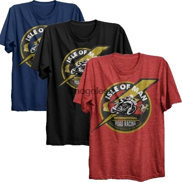 Футболка с изображением острова Мэн Классическая винтажная гоночная шоссейная