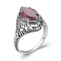 classic original women sterling sliver ring garnet stone vintage silver s925 ring for women fine jewelry engagement party gifts