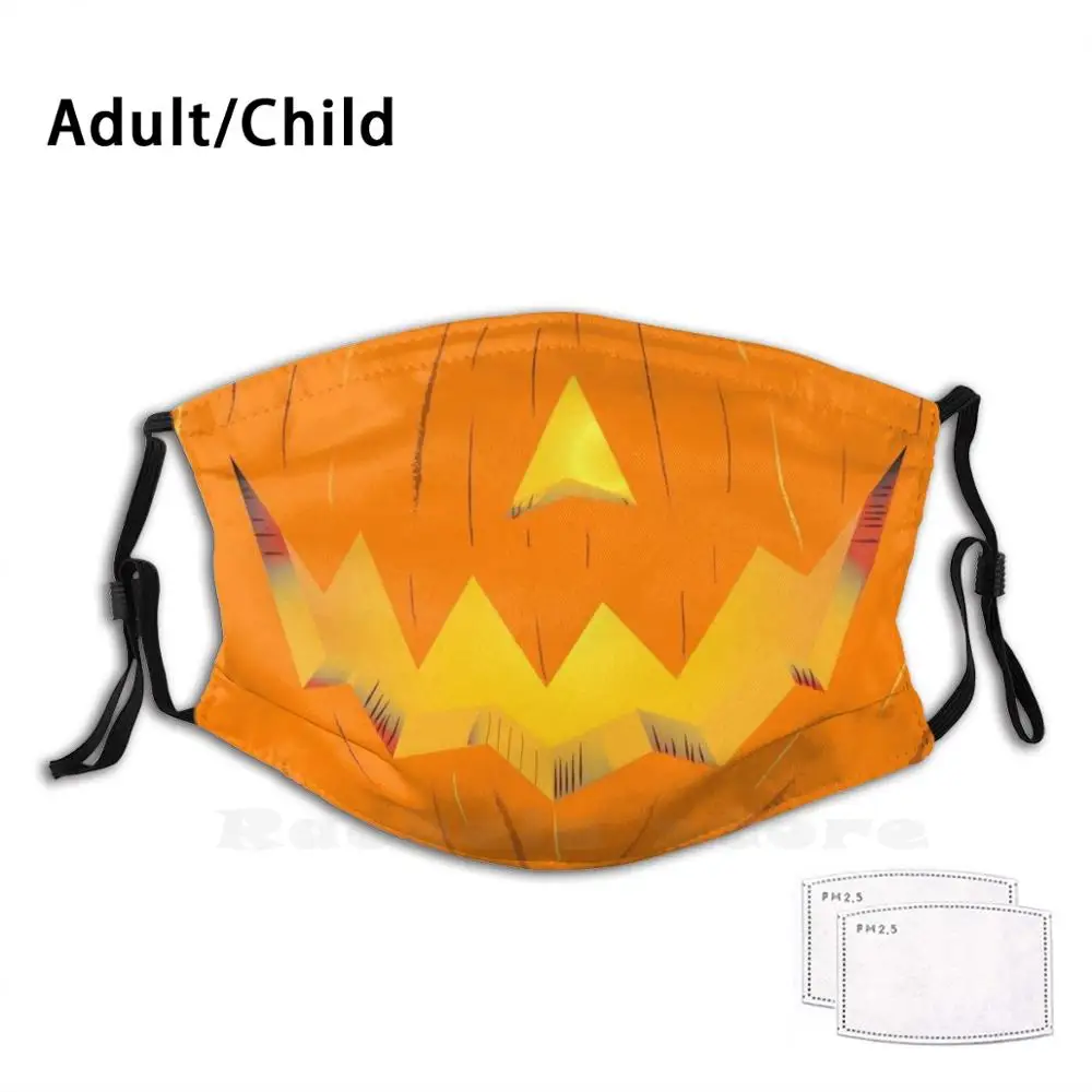 

Jack-O-Lantern Smile Face Adult Kids Anti Dust Filter Diy Mask Halloween Jack O Lantern Pumpkin Fall Autumn Orange Smile