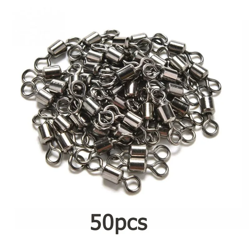 Topline Tackle10-50PCS рыболовные Вертлюги размеры прочный разъем шарикоподшипник оснастки рыболовные Вертлюги прокатки бусины из нержавеющей стали - Цвет: 50