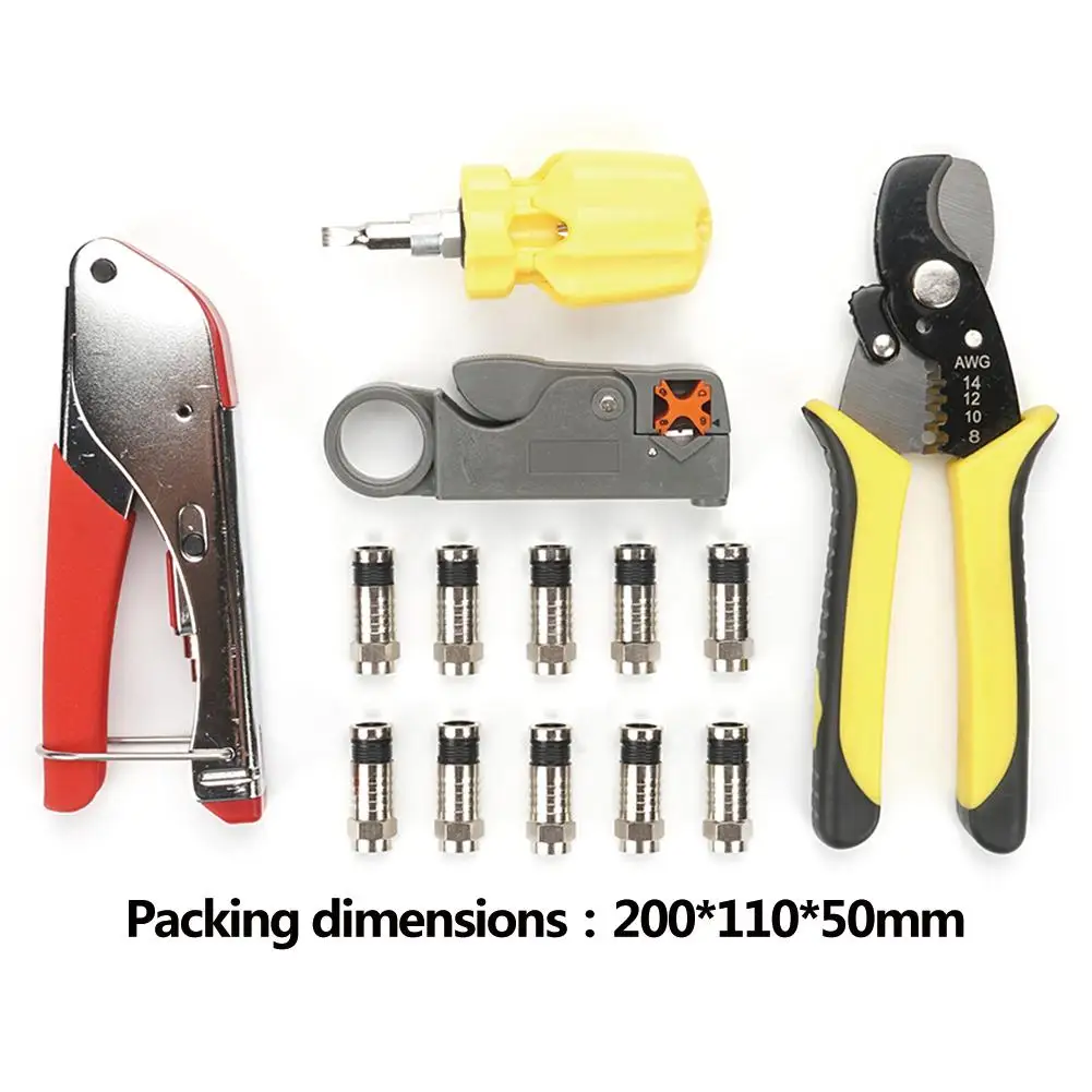 

14pcs/set Portable Repair Tool Pressing Line LAN Anthropological Design Saves Time and Effort Network Cable Tester Pliers