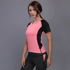 Женские спортивные тренировочные короткие рубашки одежда для йоги и бега для фитнеса футболка для тренировок быстросохнущие женские спортивные топы для тренажерного зала